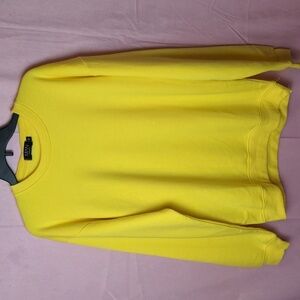 Boohoo Man Fleece Crew Neck Neon Yellow Pullover Lounge Sweatshirt size Small